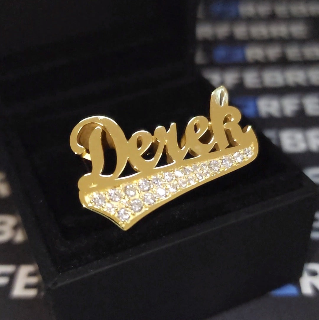 Name Ring 1/4 With Moissanite in tail