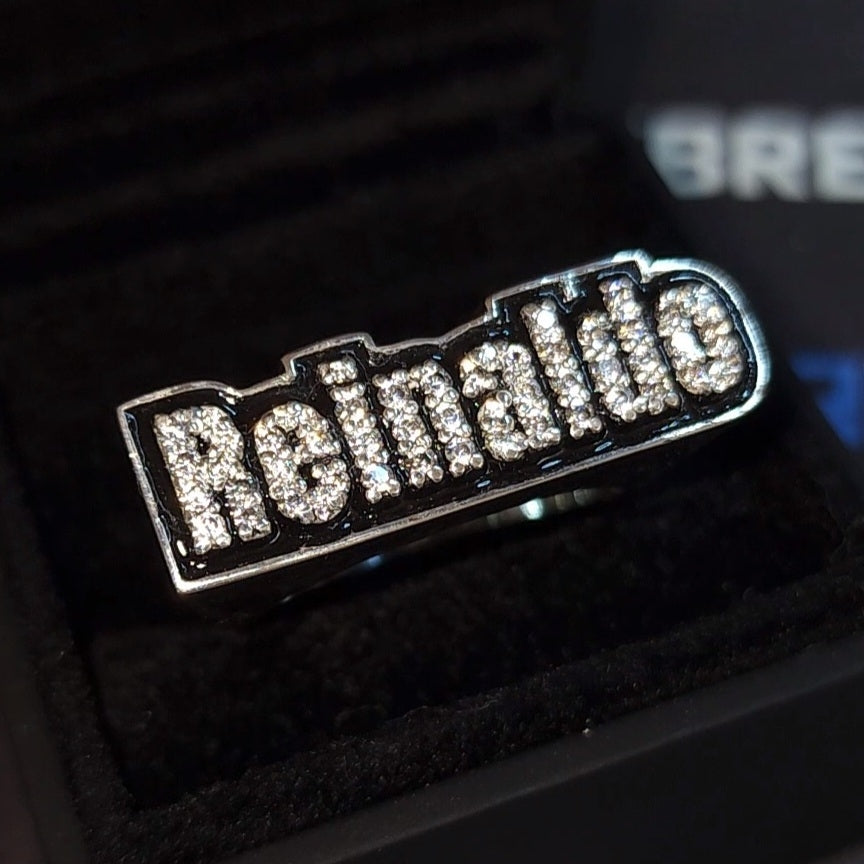 Name Ring 1/4 With Moissanite and Enamel