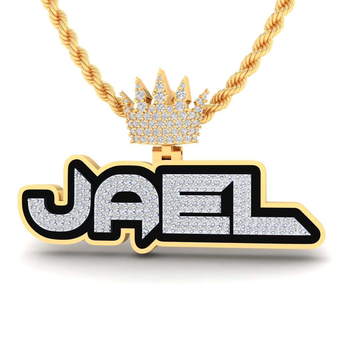 Diseño 3D para Pendant 2" de Nombre en ORO