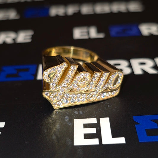 Name Ring 1/2 with Full Top Stone