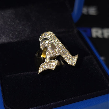 Single Initial Ring 1/4 Full Top Moissanite