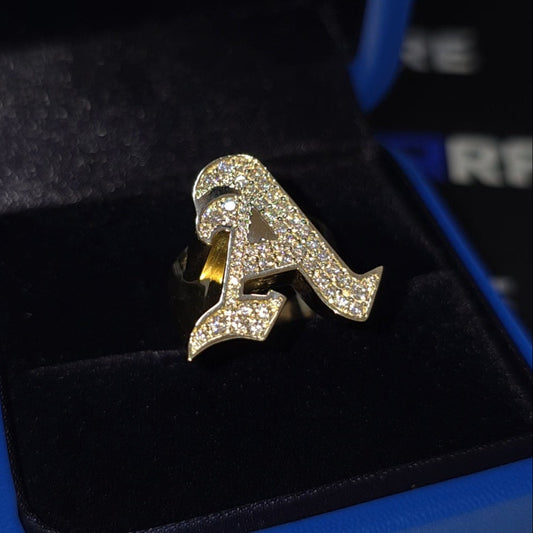 Single Initial Ring 1/4 Full Top Moissanite