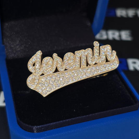Double Finger Name Ring 1/4 Full Top Moissanite