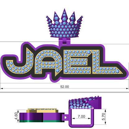 Diseño 3D para Pendant 2" de Nombre en ORO