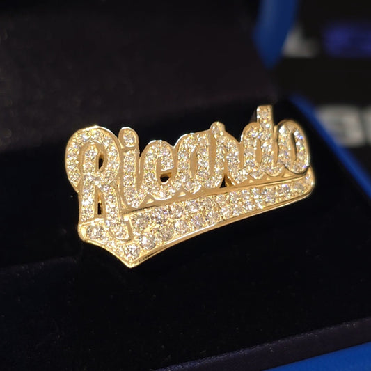 Name Ring 1/4 with Full Top Moissanite