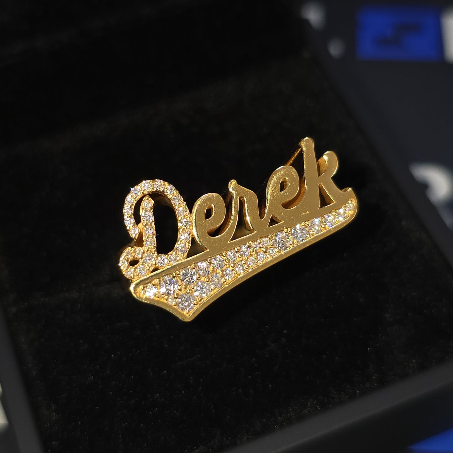 Name Ring 1/4 With Stone in first letter and tail