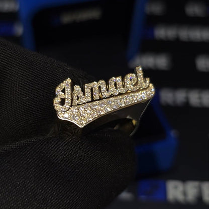 10K Name Ring 1/4 with Full Top Stone
